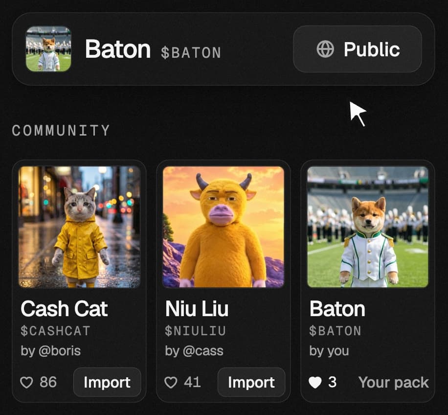 The Baton project published, and its pack in the community beside two others